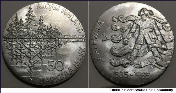 50 Markkaa (Republic of Finland / National Epic - The Kalevala // SILVER 0.500 / 19.9g / ⌀35mm / Mintage: 300.000 pcs) 