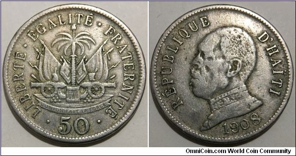 50 Centimes (1st Republic of Haiti // Copper-Nickel / Mintage: 800.000 pcs)