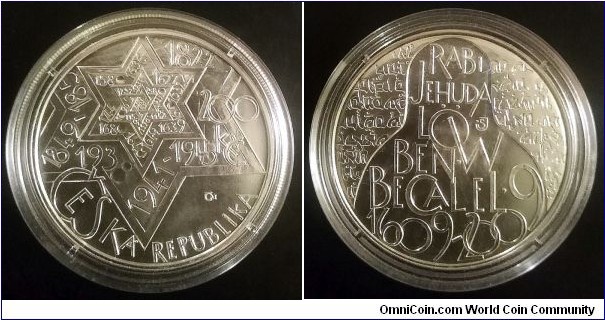 Czech Republic (Czechia) 200 korun. 2009, 400th Anniversary of the Death of Rabbi Jehuda Löw. Ag 900. Weight; 13g. Diameter; 31mm. Mintage: 11.300 pcs.


