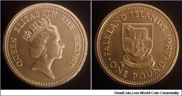Falkland Islands 1 pound. 1987