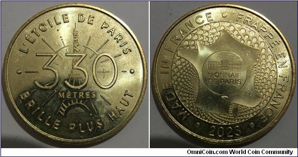 Monnaie de Paris - Tourist Token (Tour Eiffel - 330 Meters / 