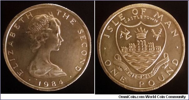 Isle of Man 1 pound. 1984 (AA) Manx Towns - Castletown. One of the scarcer Manx pounds.