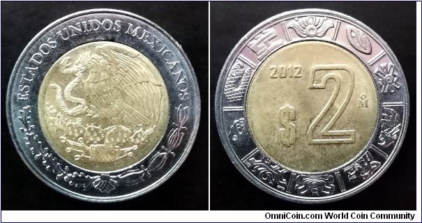 Mexico 2 pesos. 2012
