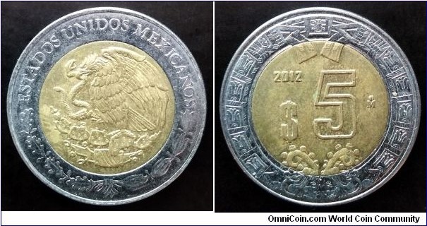 Mexico 5 pesos. 2012