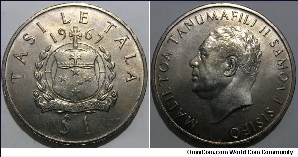 1 Tala (Western Samoa / Malietoa Tanumafili II // Copper-Nickel / Low Mintage: 20.000 pcs) 