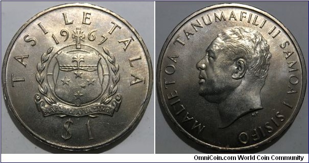 1 Tala (Western Samoa / Malietoa Tanumafili II // Copper-Nickel / Low Mintage: 20.000 pcs) 