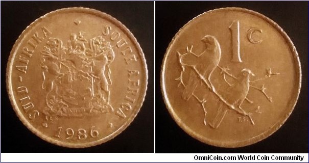 South Africa 1 cent. 1986