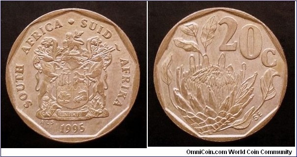South Africa 20 cents. 1995, Second piece in my collection.