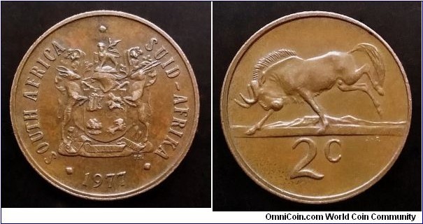 South Africa 2 cents. 1977, Second piece in my collection.