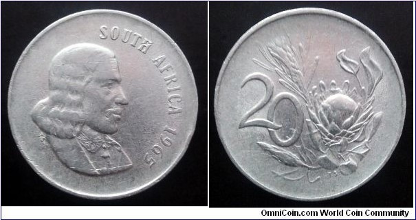South Africa 20 cents. 1965, English legend. Second piece in my collection.