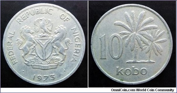 Nigeria 10 kobo. 1973. Third piece in my collection.