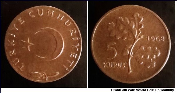 Turkey 5 kurus. 1968