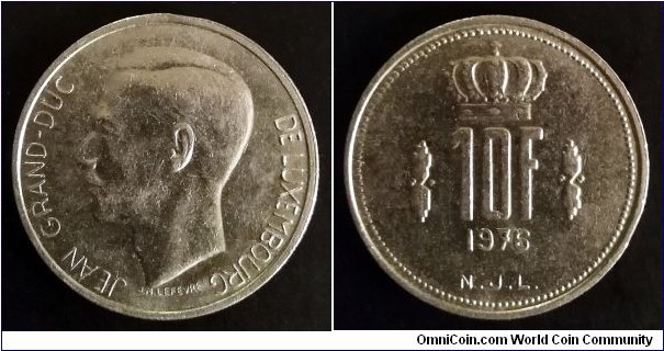 Luxembourg 10 francs. 1976 (II)