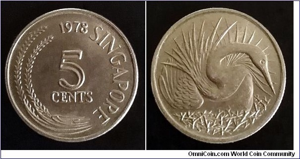 Singapore 5 cents. 1978