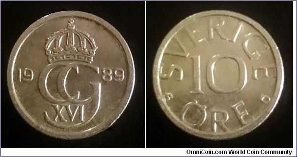 Sweden 10 ore. 1989 (II)