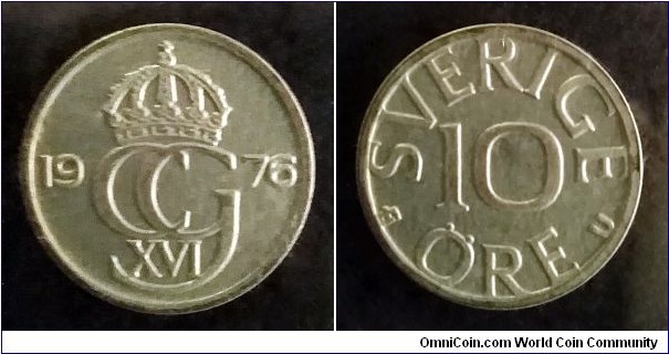 Sweden 10 ore from 1976 annual coin set.