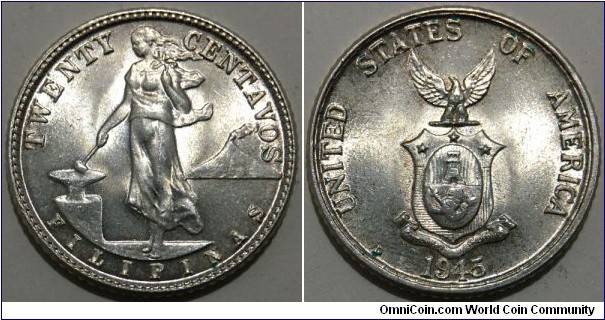 20 Centavos (USA Administration // SILVER 0.750 / 4g / ⌀21mm) 