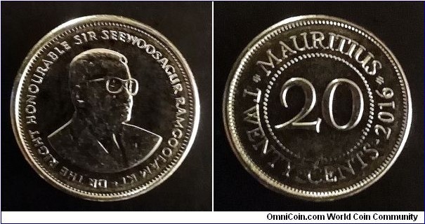 Mauritius 20 cents. 2016