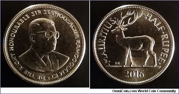 Mauritius 1/2 rupee. 2016