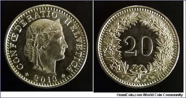 Switzerland 20 rappen. 2013 (B)