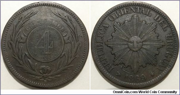4 Centesimos (Oriental Republic of Uruguay // Bronze 20g) 