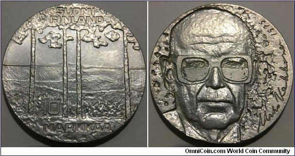 10 Markkaa (Republic of Finland / 75th Anniversary of Birth of President Kekkonen // SILVER 0.500 / 23.5g / ⌀35mm / Mintage: 1.000.000 pcs) 