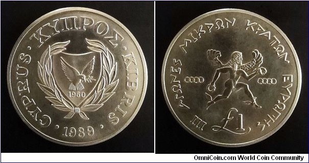 Cyprus 1 pound. 1989, III Games of the Small States of Europe. Cu-ni. Weight; 28,28g. Diameter; 38,61mm. Mintage: 19.000 pcs.