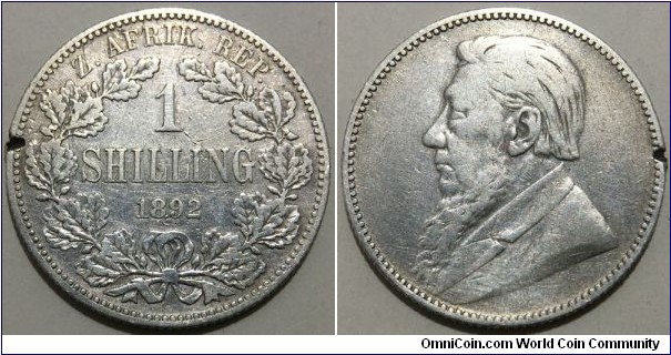 1 Shilling (Z.A.R. - Transvaal Boer Republic / Johannes Paulus Kruger // SILVER 0.925 / 5.65g / ⌀23.7mm / Mintage: 129.627 pcs)