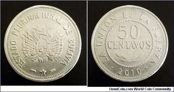 Bolivia 50 centavos. 2010