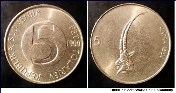 Slovenia 5 tolarjev. 1999