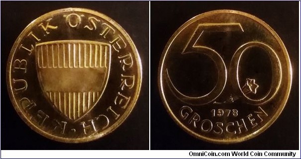 Austria 50 groschen from 1978 proof coin set.