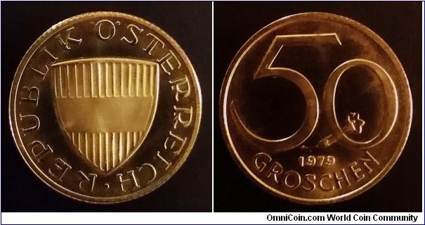 Austria 50 groschen from 1979 proof coin set.