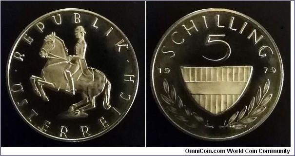 Austria 5 schilling from 1979 proof coin set.