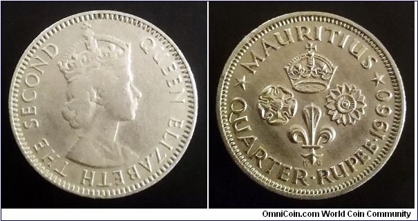 Mauritius 1/4 rupee. 1960