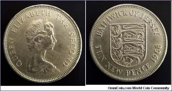 Jersey 10 new pence. 1968 (II)