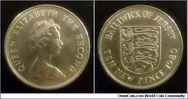 Jersey 10 new pence. 1980 (II)