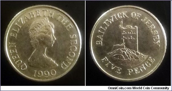 Jersey 5 pence. 1990 (II)