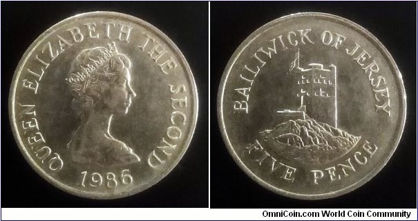 Jersey 5 pence. 1986