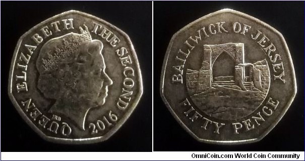 Jersey 50 pence. 2016