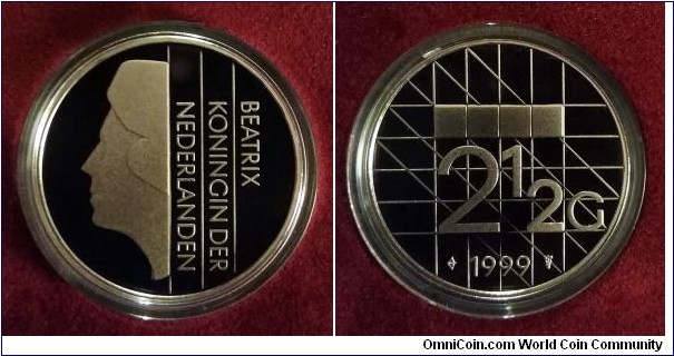 Netherlands 2 1/2  gulden. 1999, Proof. Mintage: 15.000 pcs.