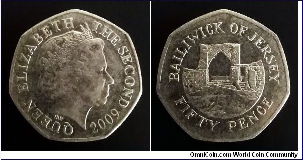 Jersey 50 pence. 2009