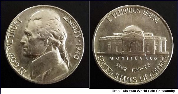 1940 Jefferson nickel.
