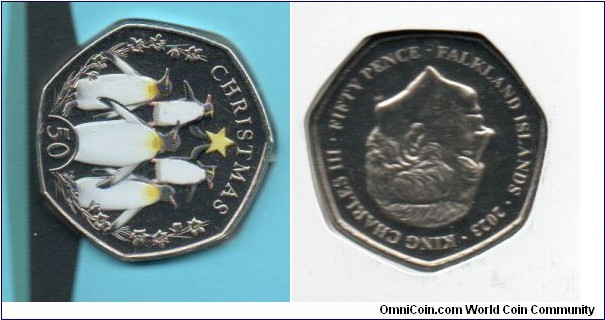 50p Falkland Islands Christmas 