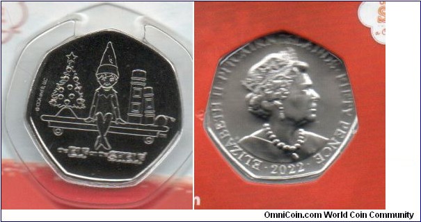 Pitcairn Islands 50p Elf on a Shelf