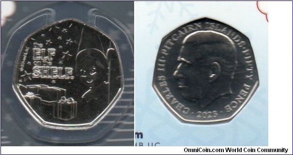 Pitcairn Islands 50p Elf on a Shelf