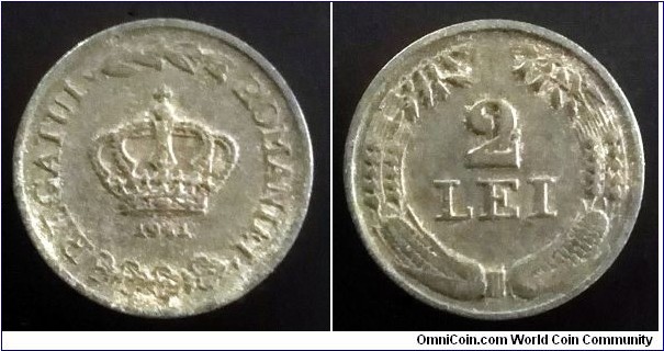 Romania 2 lei. 1941, Mihai I. Zinc.