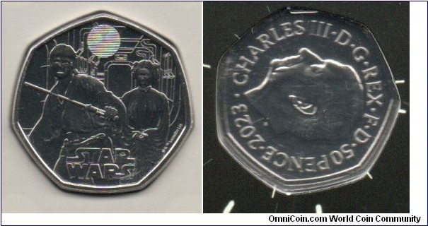 50p Star Wars Luke Skywalker & Princess Leia