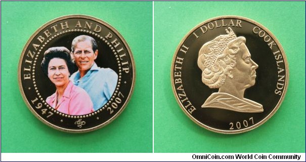 $1 Elizabeth II Queens Diamond Wedding Young Queen in pink 