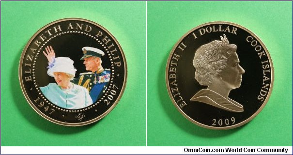 $1 Elizabeth II Queens Diamond Wedding Queen & Prince Phillip waving