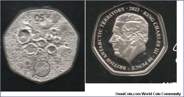 British Antarctic Territory 50p Lunar South Pole of the Moon